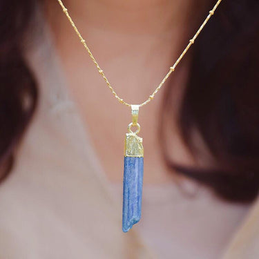 Raw Blue Topaz SOOTHING & HEALING Pendant Necklace